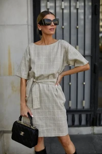 CARMEL sukienka lniana SEVILLA kratka