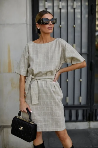 CARMEL sukienka lniana SEVILLA kratka