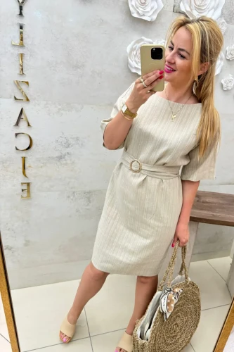 CARMEL sukienka lniana SEVILLA paski