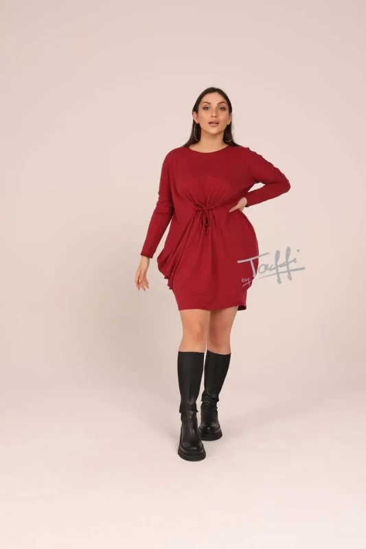 TAFFI Sukienka tunika SLIM angora (bordo)