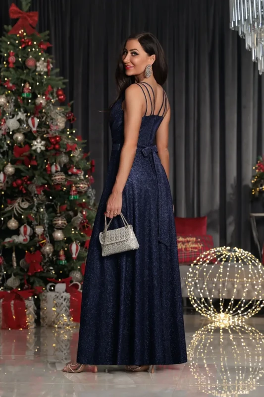 ELIZABETH Sukienka maxi MARINA disco (granat)