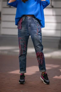 BASTET spodnie jeans BOHO