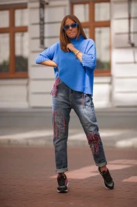BASTET spodnie jeans BOHO