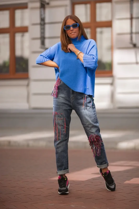 BASTET spodnie jeans BOHO