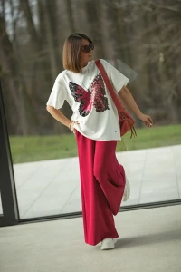 BASTET Bluzka T-shirt  Motyl (biały)