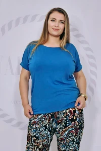 Bluzka "basic" wiskoza (niebieska)