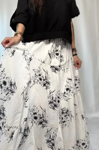 ZELE Spódnica bawełniana model 3627 (biały czarny)