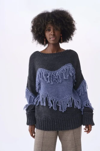BLUE SHADOW Sweter damski Blansz (grafit)