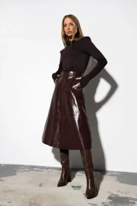 CARMEL Spódniczka GLOSSMIDY (bordo)