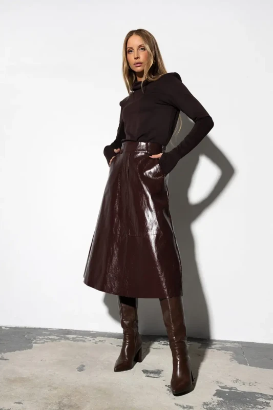 CARMEL Spódniczka GLOSSMIDY (bordo)