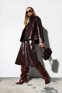 CARMEL Spódniczka GLOSSMIDY (bordo)