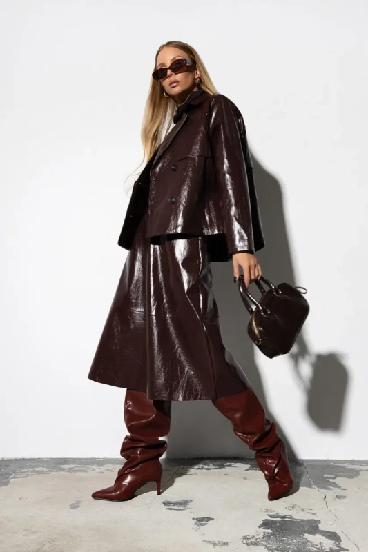 CARMEL Spódniczka GLOSSMIDY (bordo)