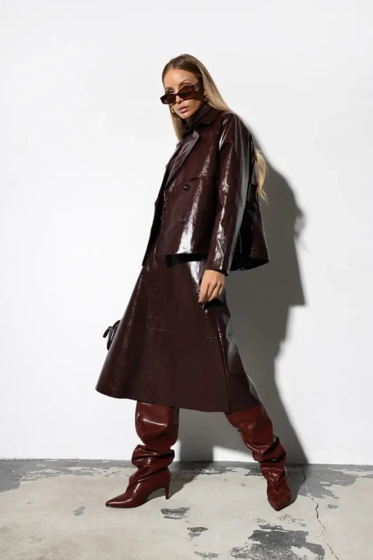 CARMEL Spódniczka GLOSSMIDY (bordo)