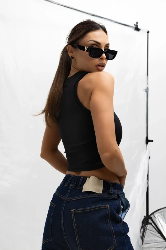 MISS CITY OFFICIAL Damski Top MissFit (czarny)