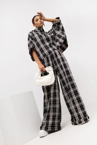 MISS CITY OFFICIAL Damskie Spodnie Grid Pattern (czarny)