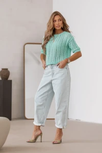 SimpliCity Sweter ażurowy Judie (mięta)