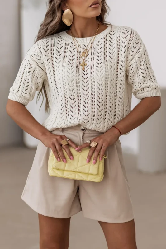 SimpliCity Sweter ażurowy Judie (ecru)