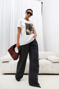 MISS CITY OFFICIAL Damski T-Shirt Chill (biały)