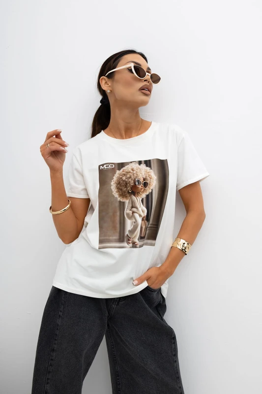 MISS CITY OFFICIAL Damski T-Shirt Model (biały)