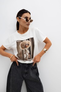 MISS CITY OFFICIAL Damski T-Shirt Model (biały)