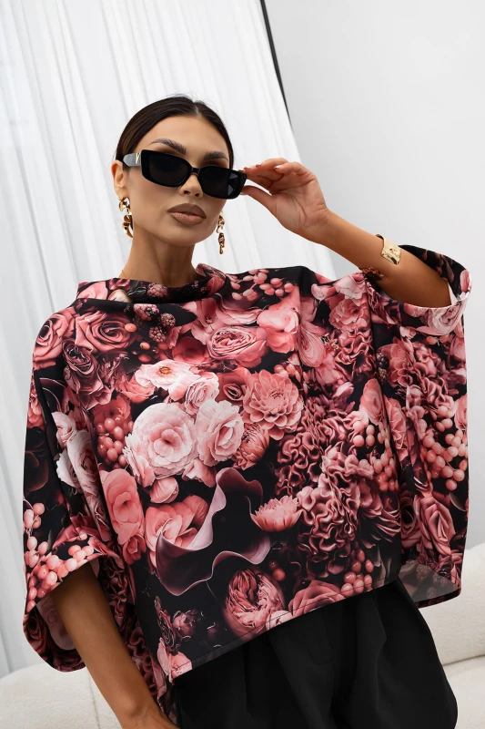 MISS CITY OFFICIAL Damska Bluzka Kimono Rose (pudrowy róż)