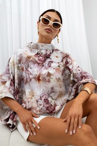 MISS CITY OFFICIAL Damska Bluzka Kimono Rose (beżowy)