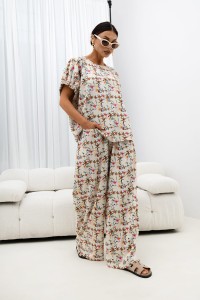 MISS CITY OFFICIAL Damskie Spodnie Wildflower (multicolor)