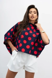 mco damska bluzka kimono big dot granatowo czerwony 3.webp