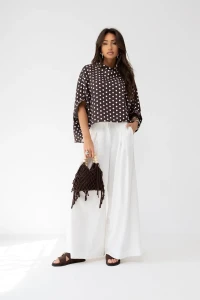 mco damska bluzka kimono dot brazowy 1.webp