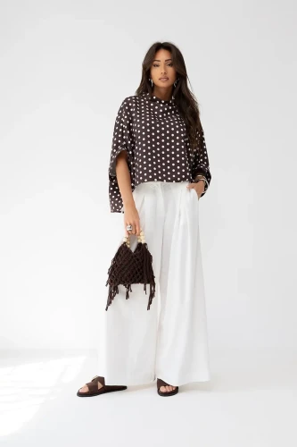 mco damska bluzka kimono dot brazowy 1.webp