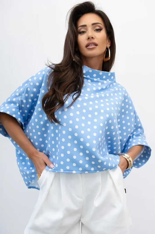 mco damska bluzka kimono dot blekitny 3.webp