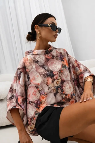 mco Damska Bluzka Kimono Peony pudrowy roz 4.webp