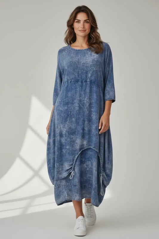 zele sukienka bawelniana jeans 1.webp