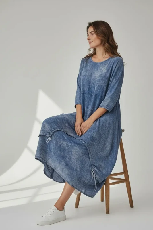 zele sukienka bawelniana jeans 2.webp