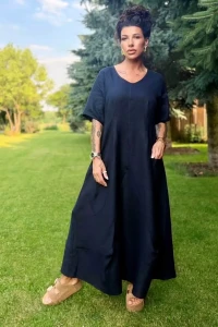 zele sukienka lniana model 3777 gaya granat 3.webp