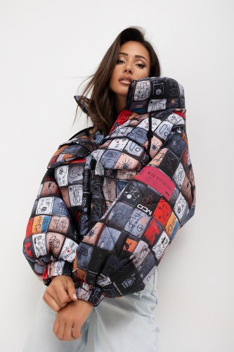 mco damska kurtka Moon Icon Puffer szary 2.jpg