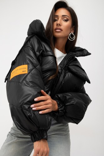 mco damska kurtka Street Icon Puffer czarny 1.jpg