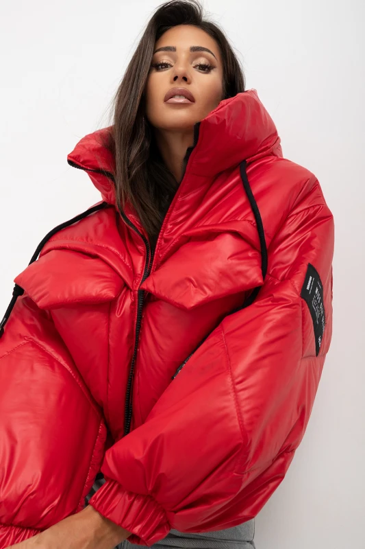 mco damska kurtka Street Icon Puffer czerwony 1.jpg