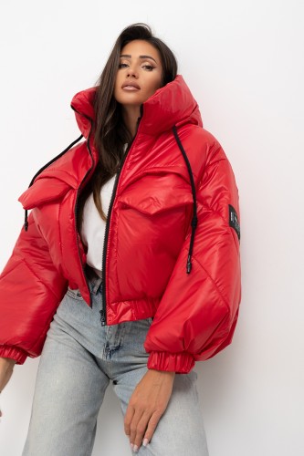 mco damska kurtka Street Icon Puffer czerwony 2.jpg