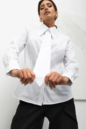 mco koszula damska Menswear Tie bialy 1.webp