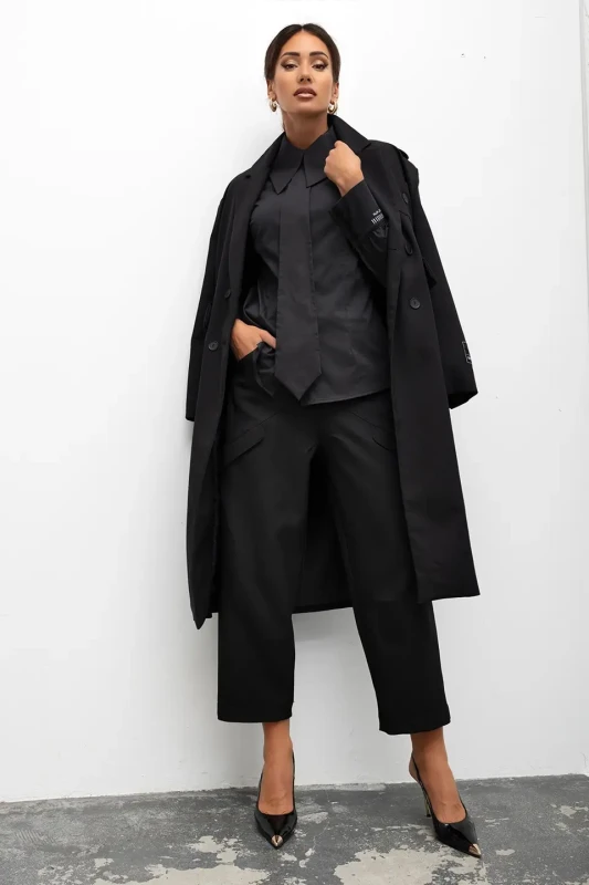 mco Plaszcz Damski Classic Trench czarny 4.webp