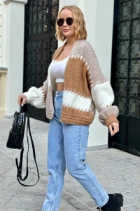 SPLOTY Kardigan krotki Aurora Karmel bez 7.webp