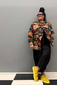 Rivabella Marynarka żakardowa w kwiaty 4.webp