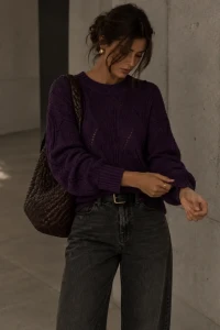 SimpliCity Sweter Ivo z kaszmirem sliwka 4.webp