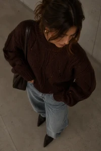 SimpliCity Sweter Ivo z kaszmirem czekolada 2.webp
