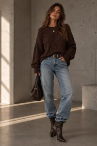 SimpliCity Sweter Ivo z kaszmirem czekolada 3.webp