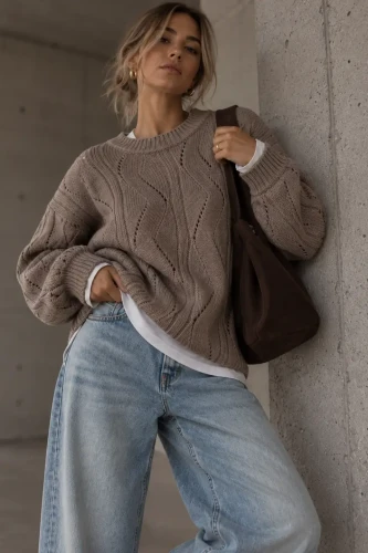 SimpliCity Sweter Ivo z kaszmirem mokka 1.webp