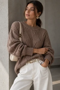 SimpliCity Sweter Ivo z kaszmirem mokka 2.webp