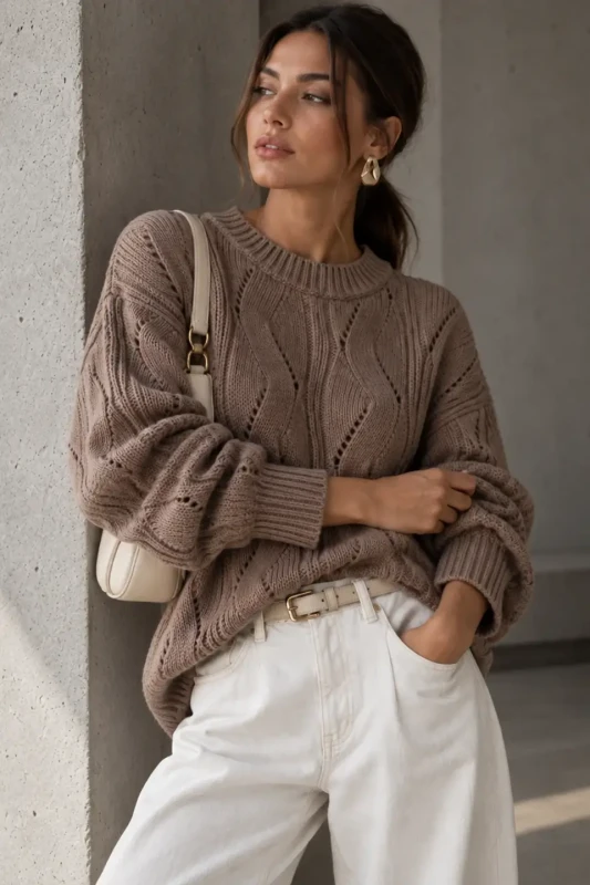 SimpliCity Sweter Ivo z kaszmirem mokka 2.webp