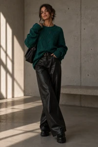 SimpliCity Sweter Ivo z kaszmirem butelkowa zielen 2.webp